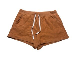 ✨🧡 Aerie Ribbed Lounge Drawstring‎ Shorts Brown Orange XL 🧡✨